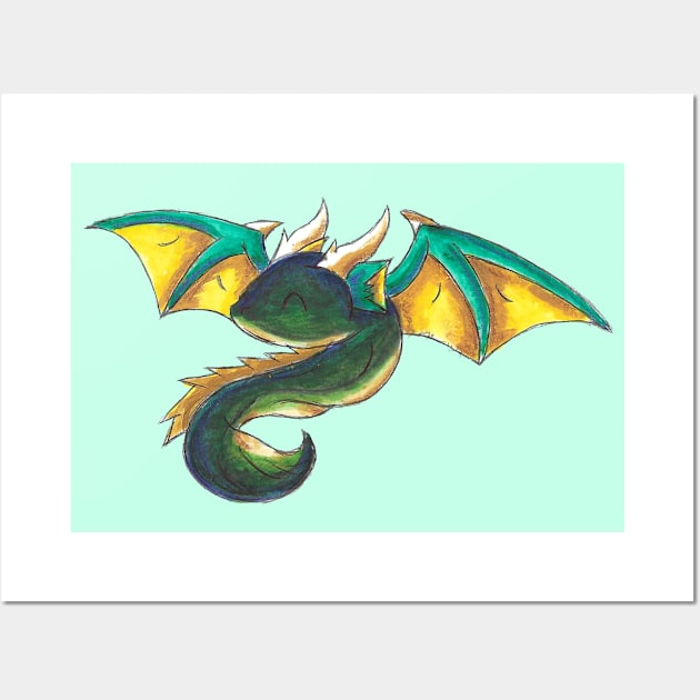 Tiny Little Western Dragon Wall Art by KristenOKeefeArt